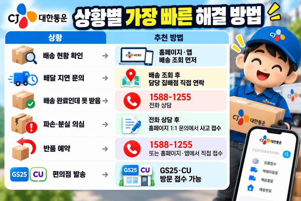 CJ대한통운 고객센터 전화번호