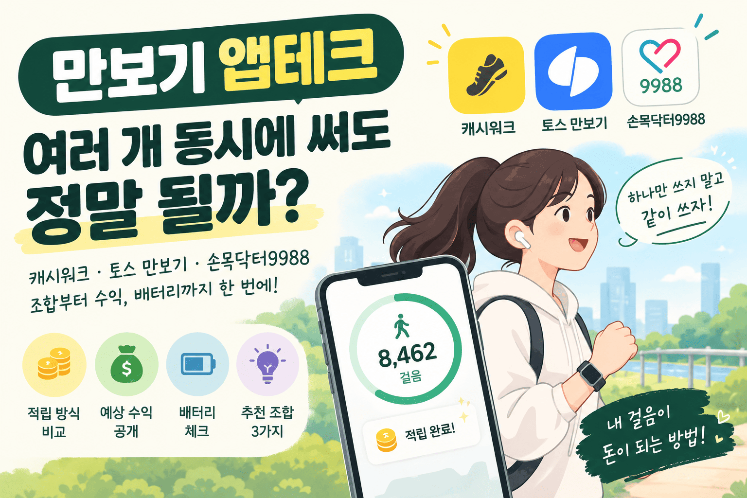 만보기 앱테크 여러 개 동시에 쓰는 조합