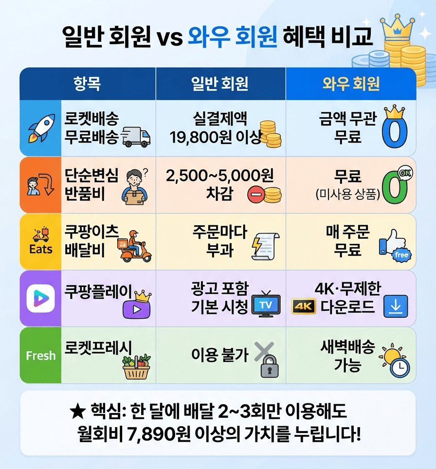 쿠팡와우 혜택
